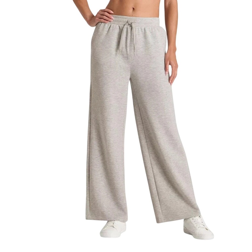 All in Motion Women's Heathered Gray Airy Sleek High Rise Wide Leg Pants Size XS